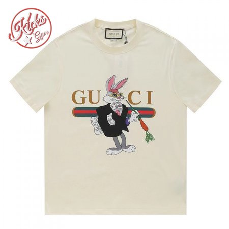 Gucci 2023 Spring and Summer New Year of the Rabbit Limited Letter ogo Short Sleeve T-shirt