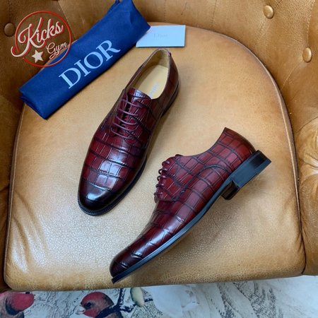 Dior Casual Crocodile Men's Oxford Shoes Brown