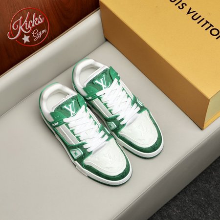 trainer low white green