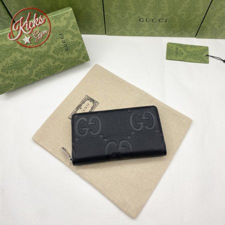 Gucci Black Jumbo GG Continental Wallet