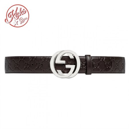 Gucci Guccissima Leather Interlocking GG Buckle Belt - BPR008