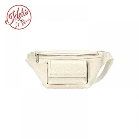 Gg Embossed Belt Bag In White Gg Embossed Leather GBB018