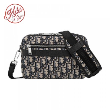 Safari Messenger Bag Beige and Black Dior Oblique Jacquard - DMB005