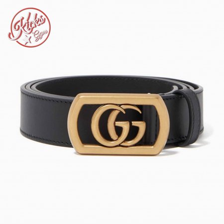 GUCCI BELT WITH FRAMED DOUBLE G BUCKLE - B8