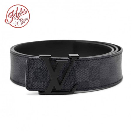 belt initiales damier graphite black grey - b30