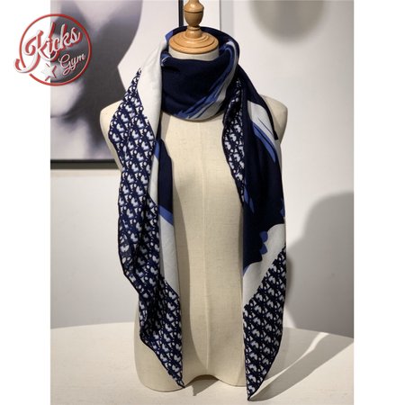 dior cashmere shawl dark blue