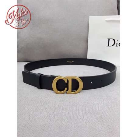 dior CD black leather belt