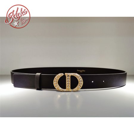 dior CD black leather belt
