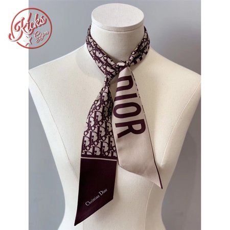 Dior letters small ribbon Red wine