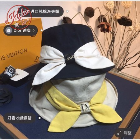 Best Christian Dior Colorblock bow Fisherman hat