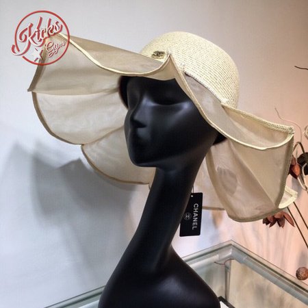 Wholesale CC Top 2020 Pleated lotus leaf stitching straw hat