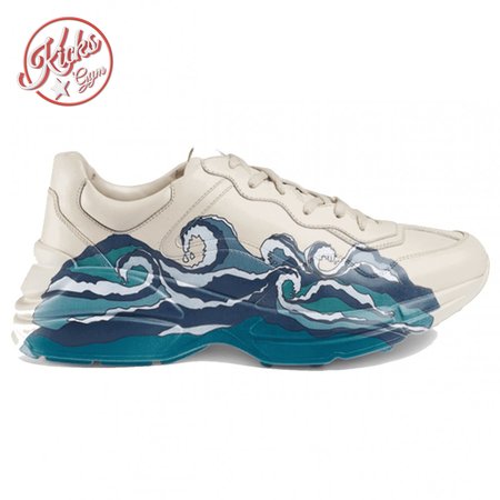 GUCCI RHYTON LEATHER SNEAKER WITH WAVE