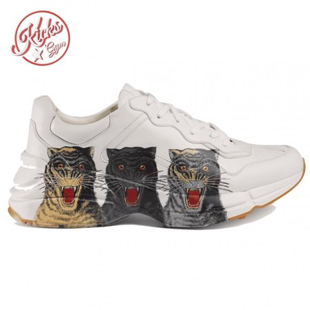 GUCCI RHYTON LEATHER SNEAKER WITH TIGERS