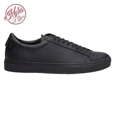 GIVENCHY URBAN STREET LOW-TOP LEATHER TRAINERS TRIPLE BLACK - GVC25