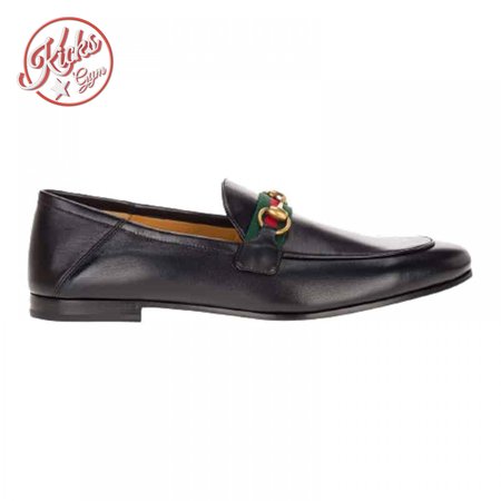 GUCCI 10MM LEATHER FOLDABLED LOAFERS W/ WEB - LDG017